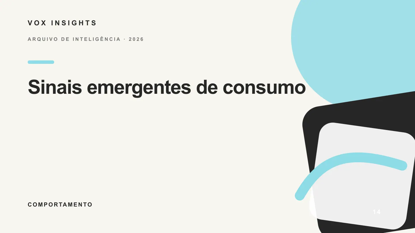 Sinais emergentes de consumo